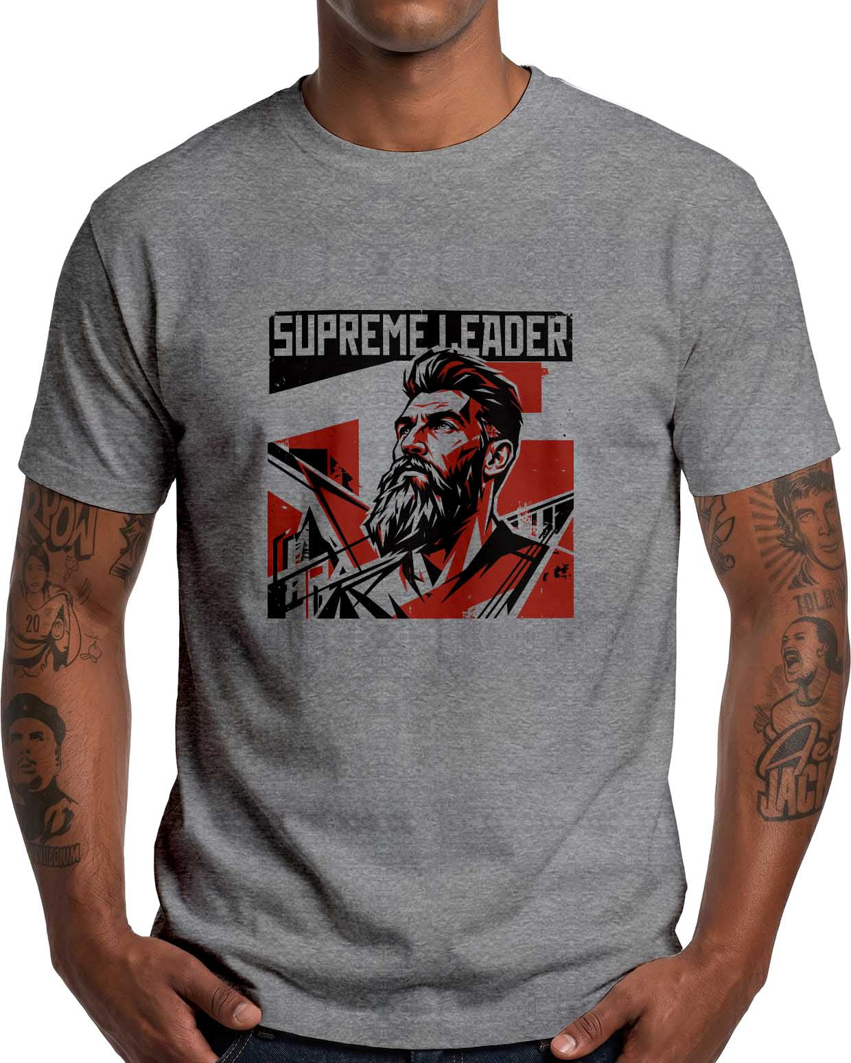 Strip Tees Supreme Leader tee, Mile Jedinak drawn as a propaganda poster