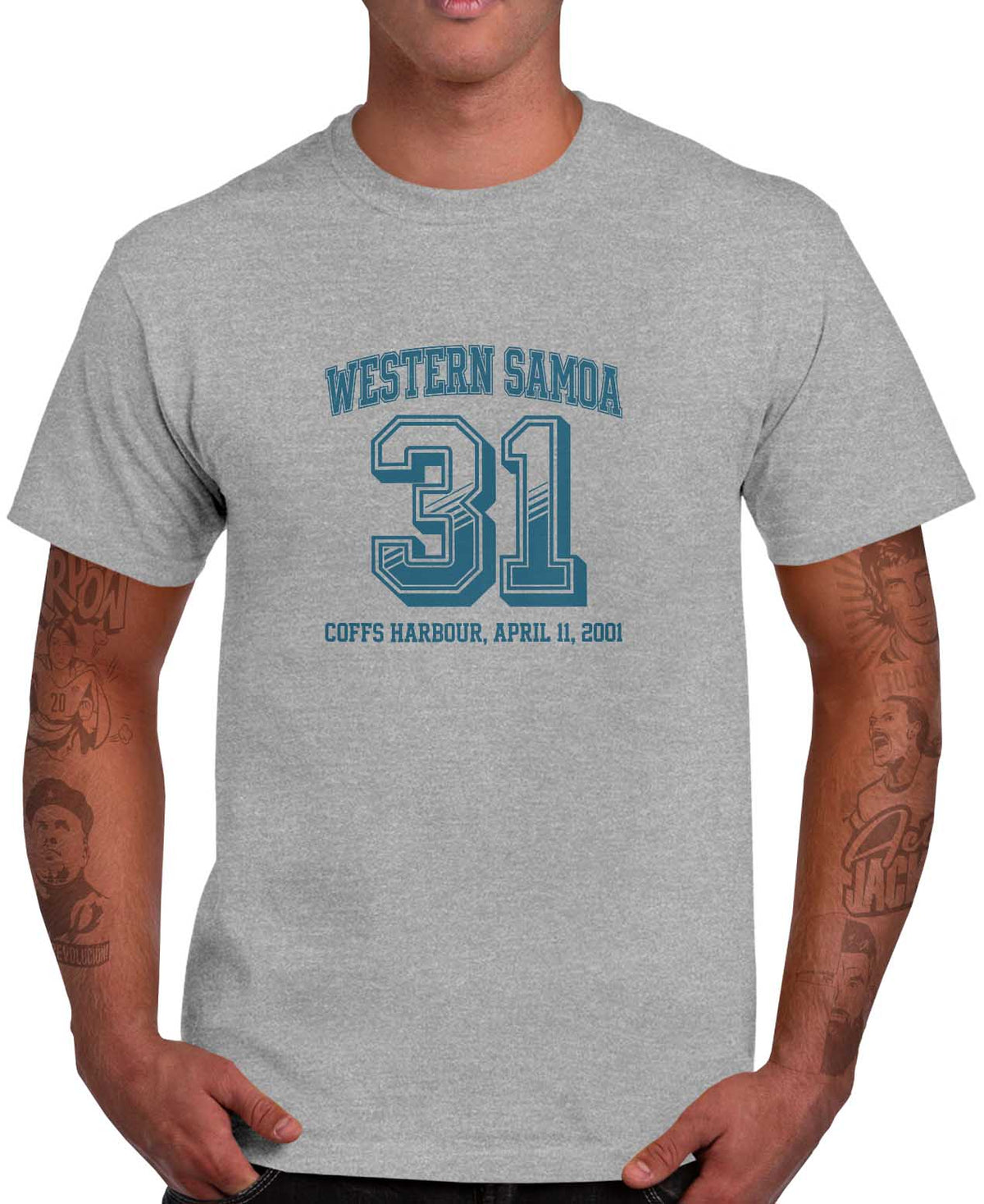Western Samoa 31 tee by Strip Tees